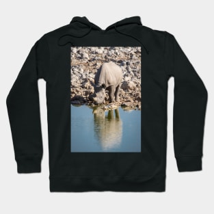 White Rhino Drinking, Etosha Hoodie